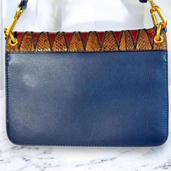 Tory Burch Snakeskin Suede Flap Crossbody & Zip Around Continental Wallet COA - Picture 4 of 17